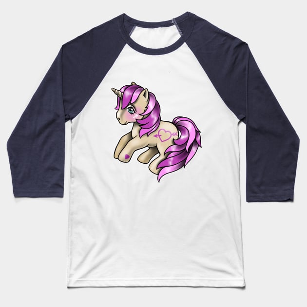 Pink Pony Baseball T-Shirt by Huldra Tattoo